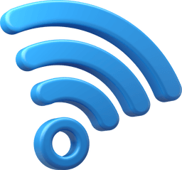 business 3d blue WiFi sign illustration from icons8