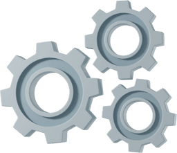 business 3d three grey metal gears illustration from icons8